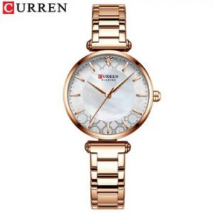 CURREN 9072 RoseGold Stainless Steel Analog Watch For Women - White & RoseGold